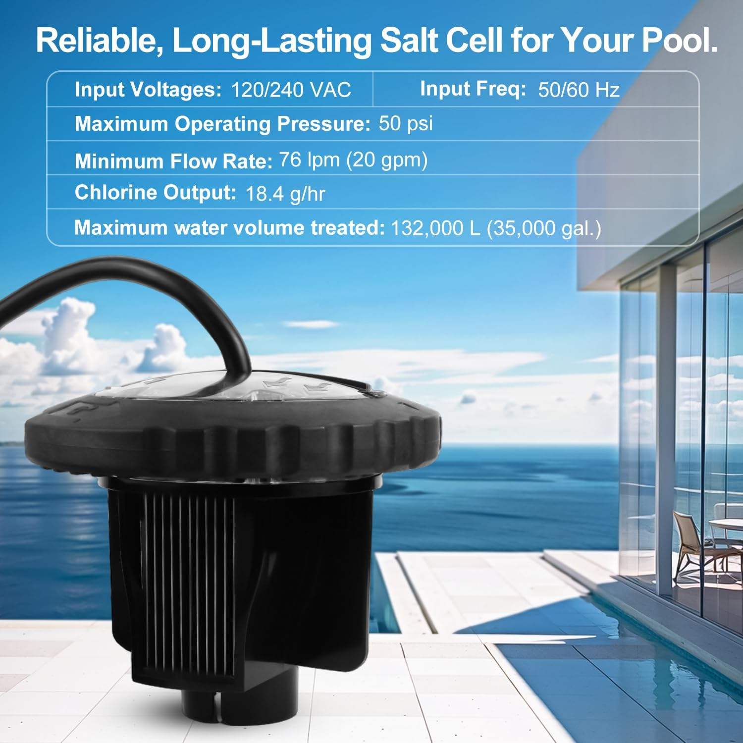 Salt Water Chlorinator Cell - For Models TRUCLEAR11KU R0693900 Salt Cell