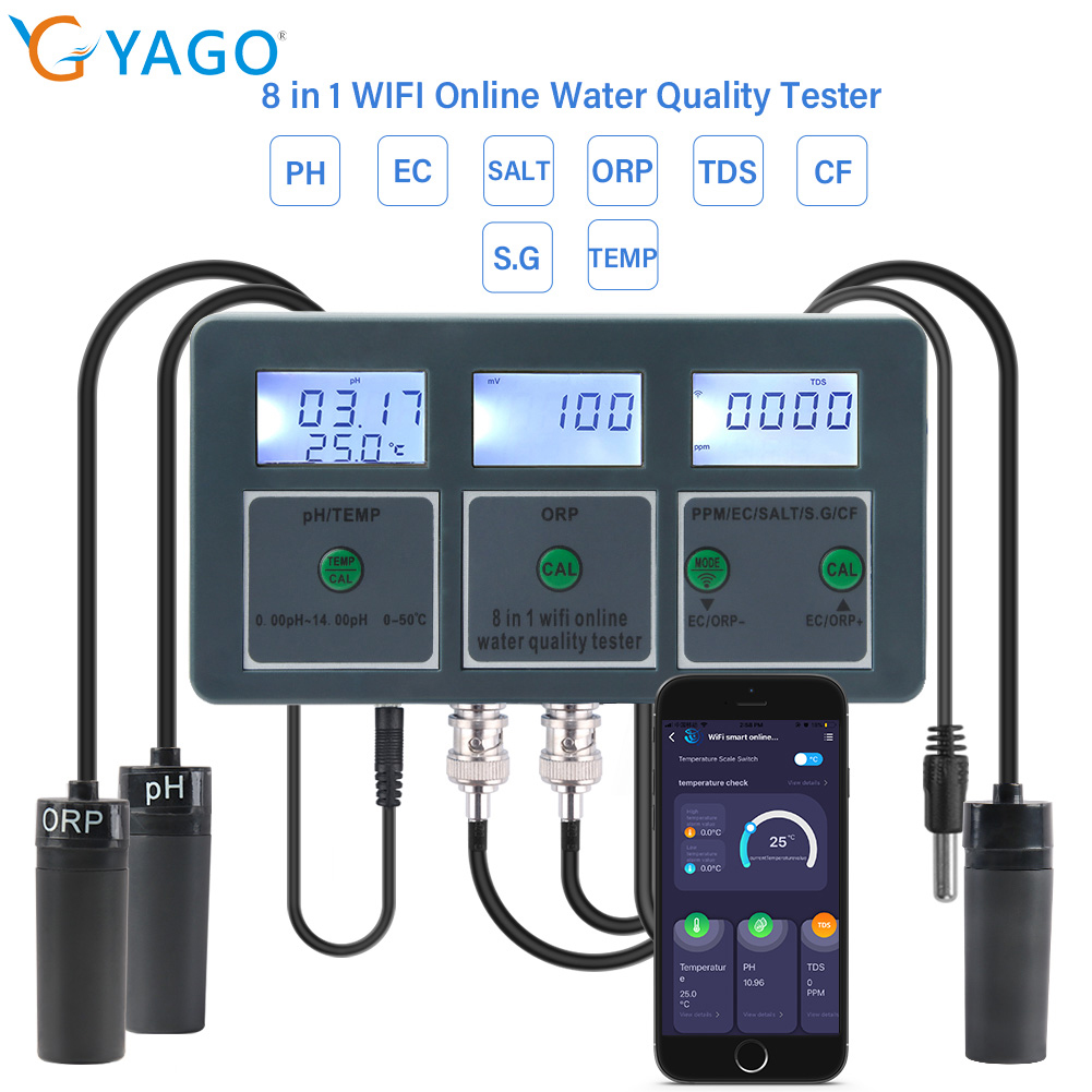 Pool Test Kit Digital - YAGO 8 in 1 WiFi Aquarium