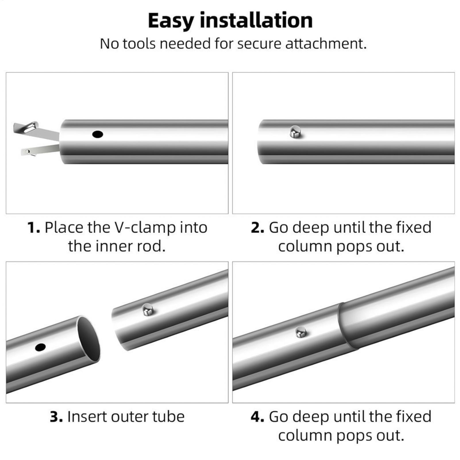 Pool Vacuum Head Brush - Pool Brush Clip Replacement Stainless Steel