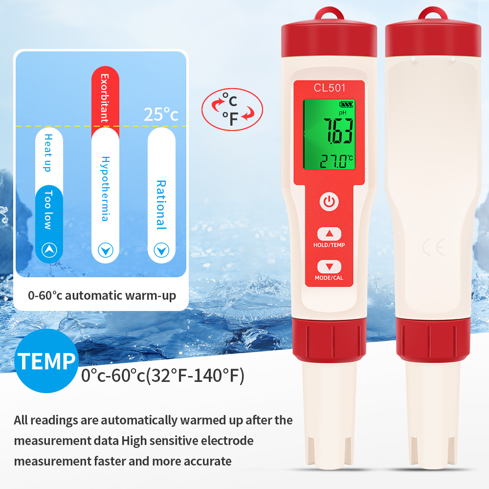 PH/CL2/H2/ORP/Temperature Mete - đánh giá và giá Pool Test Kit Digital
