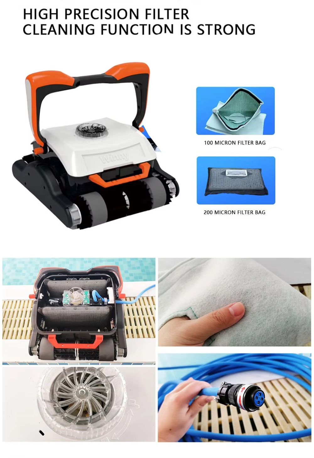 Robotic Automatic Robot Swimmi - đánh giá và giá Pool Cleaner Robot With App