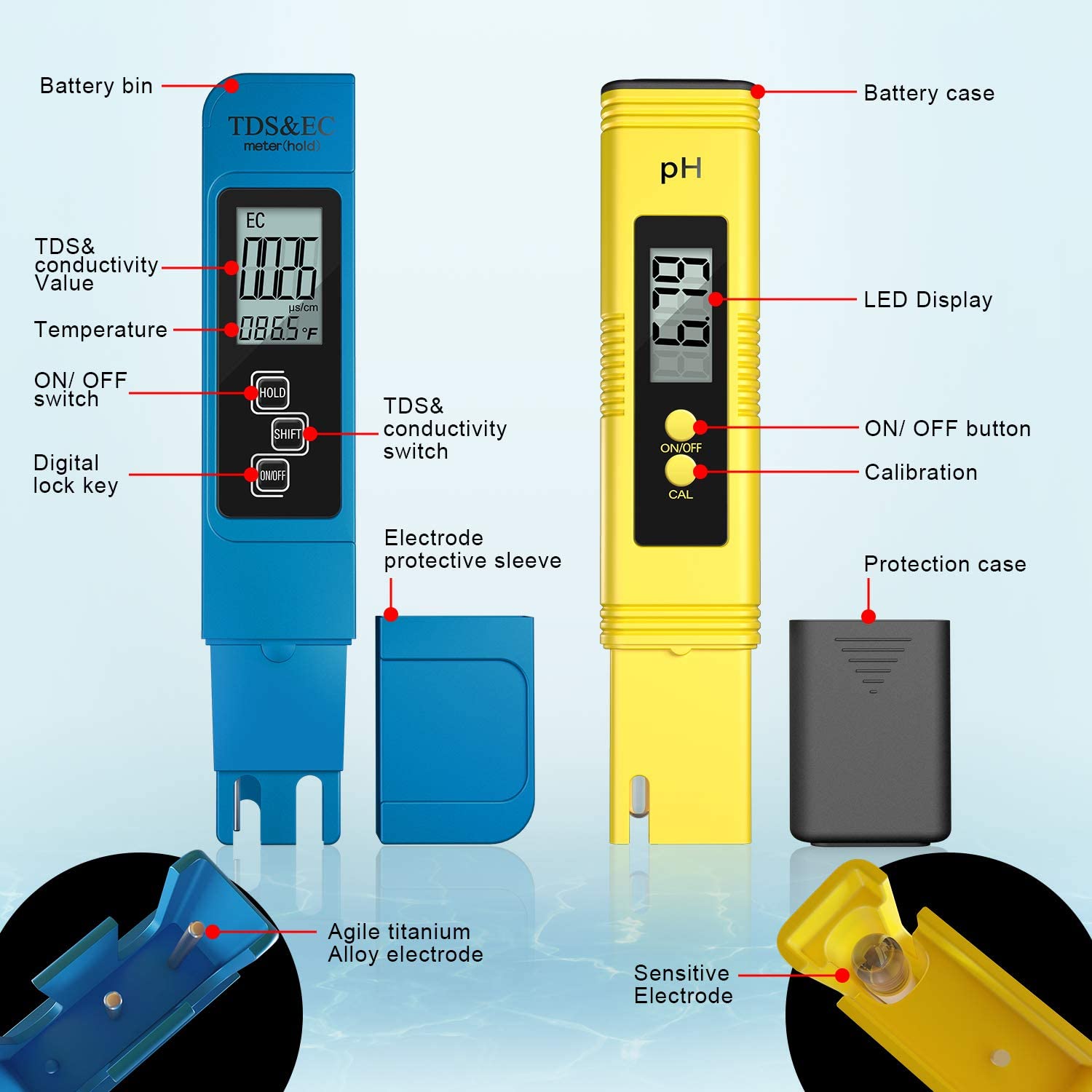 Digital PH /TDS/ EC Meter Test - đánh giá và giá Pool Test Kit Digital