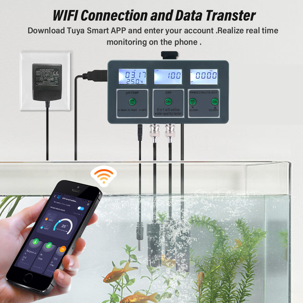 YAGO 8 in 1 WiFi Aquarium Wate - đánh giá và giá Pool Test Kit Digital