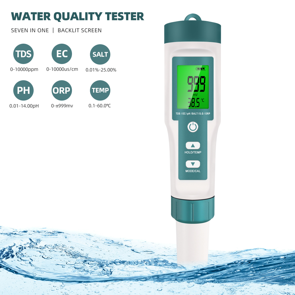 7 Trong 1 PH TDS EC ORP Độ Mặn - đánh giá và giá Pool Test Kit Digital
