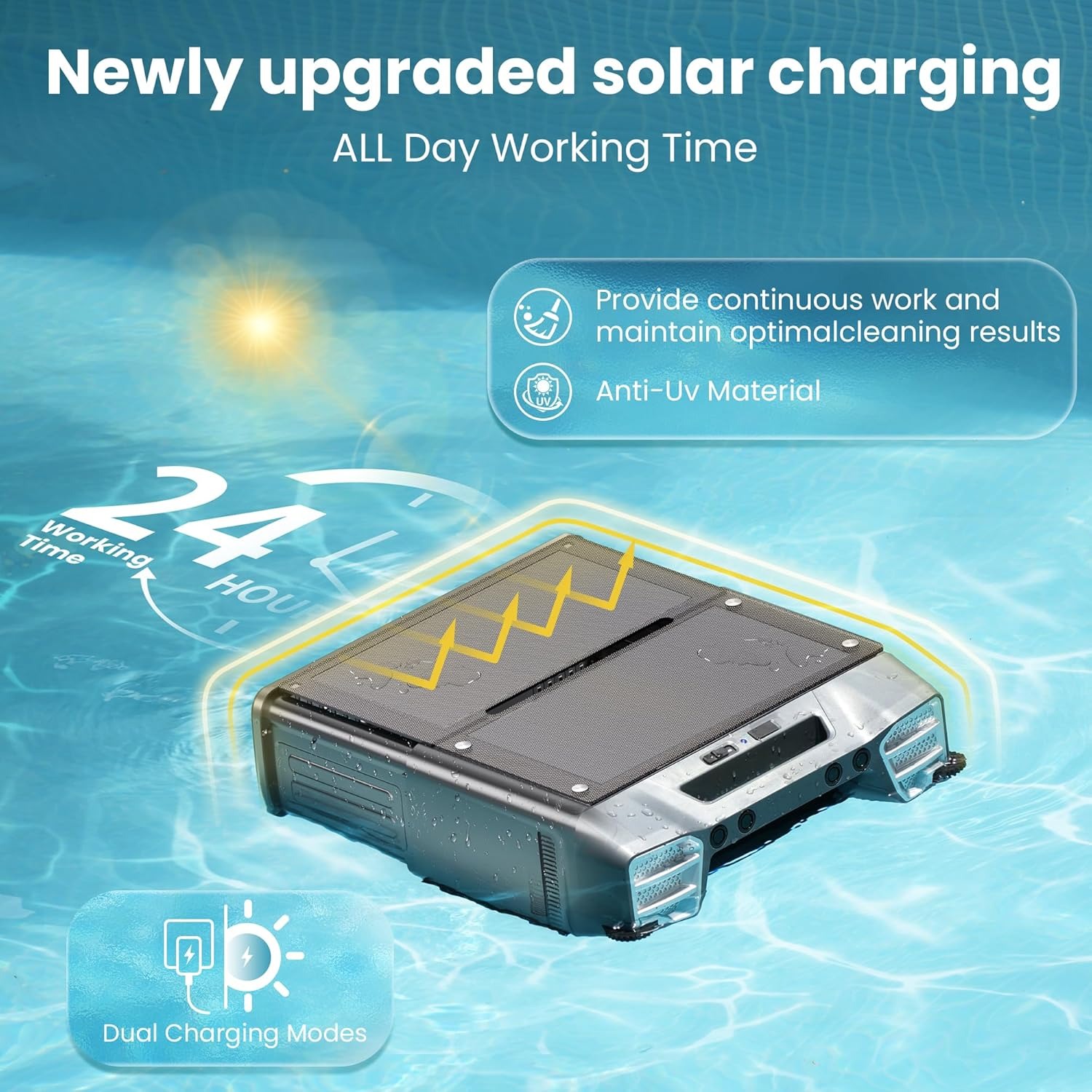 Y80 Solar Pool Skimmer Robotic - đánh giá và giá Pool Robot Cleaner Cordless